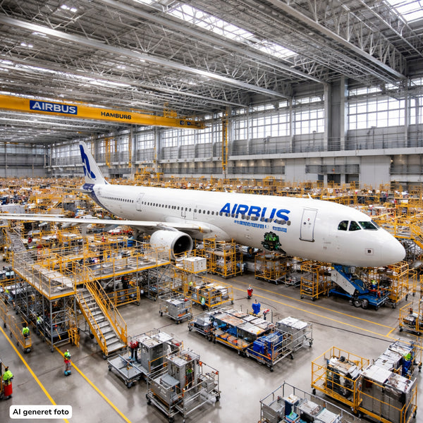 AI billede Airbus A320neo under construction i Hamburg AI Genereret